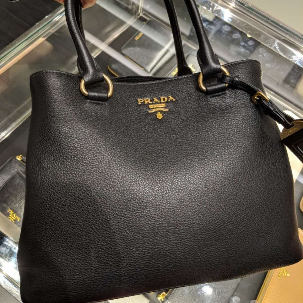 Prada Vitello Phenix Leather Convertible Bag